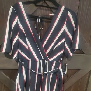 Jumpsuit red,black & white